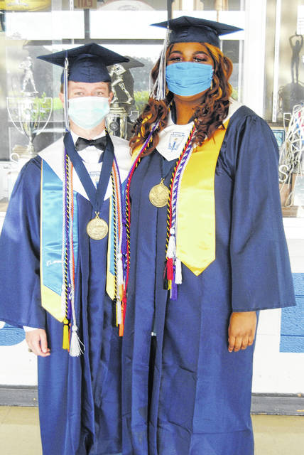 The Newberry High School Class of 2020 Valedictorian Ethan Hawkins and Salutatorian Anaiah Neal.
                                 Andrew Wigger | The Newberry Observer