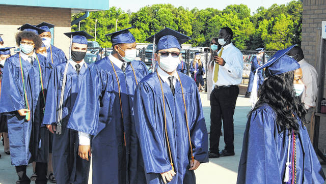 During the Newberry High School Class of 2020 Graduation Ceremony, students wore face masks due to the COVID-19 Pandemic.
                                 Andrew Wigger | The Newberry Observer