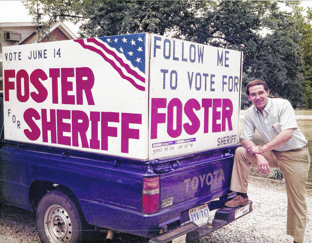 125954436_web1_campaign--1-
Sheriff Lee Foster first ran for sheriff of Newberry County in 1988. Pictured is Foster with his pick up truck and a sign designed by Willie Johnson and built by Rick Attaway.
Courtesy of Sheriff Lee Foster