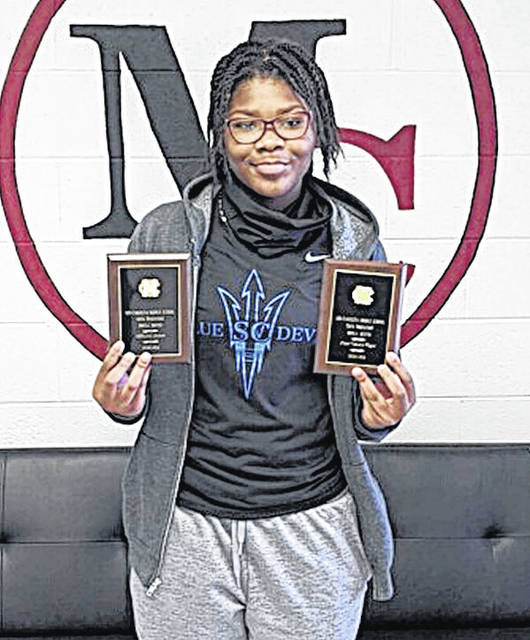 Brea Boyd received the MCMS girls basketball MVP and Offensive awards.
                                 Courtesy of MCMS