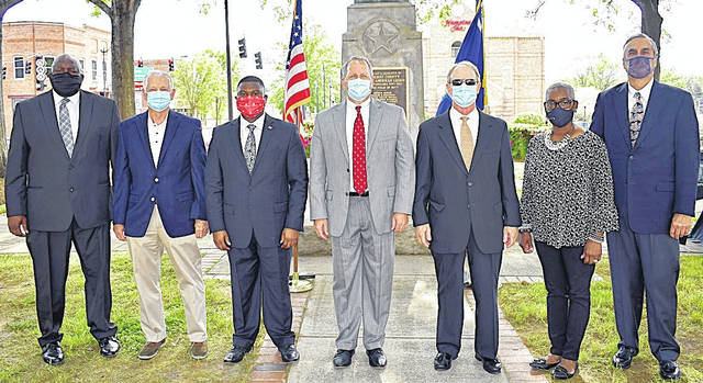 126815567_web1_DSC_0922--2-
The City of Newberry has been recognized by the Municipal Association of South Carolina as an honoree on the Municipal Elected Officials Institute of Governments Honor Roll. Pictured are the members of Newberry City Council, left to right: Councilperson Lemont Glasgow, Councilperson Edwin Wicker, Councilperson Carlton Kinard, Mayor Foster Senn, Councilperson David Force, Councilperson Jackie Holmes, Councilperson David DuBose.
Elyssa Haven | For The Newberry Observer