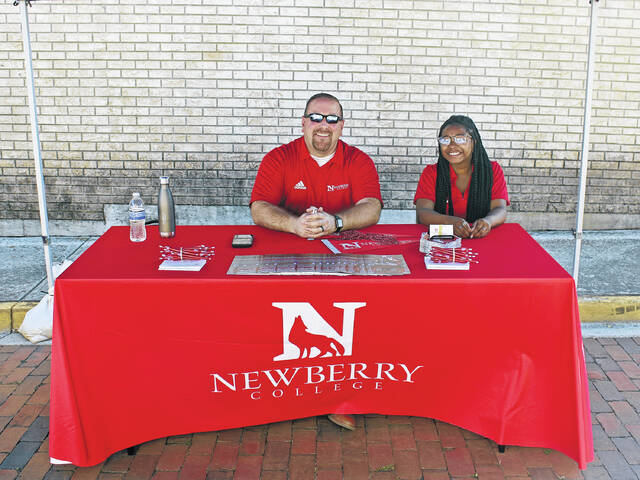 Newberry College, one of the vendors for the college/job fair for teenagers.
                                 Andrew Wigger | The Newberry Observer