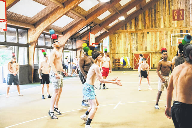 Newberry High boys cabin playing in the volleyball tournament.
                                 Tori Steyne for The Newberry Observer