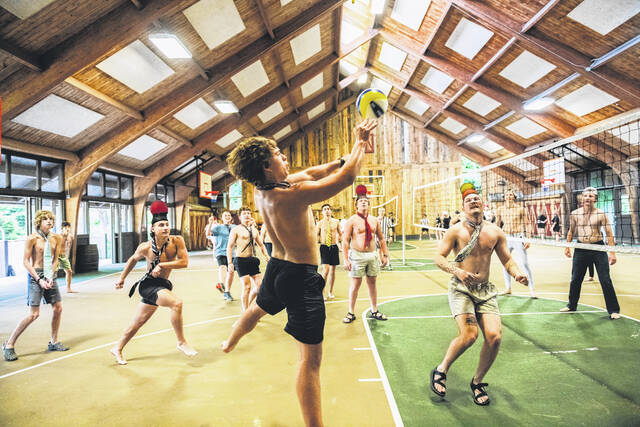 Mid-Carolina Highs boys cabin playing in the volleyball tournament.
                                 Tori Steyne for The Newberry Observer