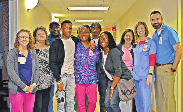 129567676_web1_DSC_1655
L-R: Hayley Clary, RN, clinical coordinator of New Beginnings; Linda Zualet, retired RN; Samuel Williams; Timothy Harmon; Lisa Williams, RN; Jacob Harmon; Ashley Harmon; Meg Davis, MSN, RN; Jessica Piersol, RN; and Corey Bishop, RN.
