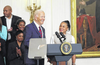 President Joe Biden gives Dawn Staley high praise on White House visit