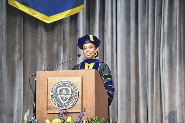 131850964_web1_PTC_President_Dr._Hope_E._Rivers--1-
Piedmont Technical College President Dr. Hope Rivers delivers remarks to graduates during the Aug. 7 commencement ceremonies.
Courtesy photo