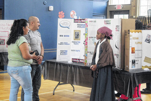 Erin Harris represented Harriet Tubman during Newberry Elementarys Living Wax Museum last week.
                                 Kelly Duncan photos | The Newberry Observer