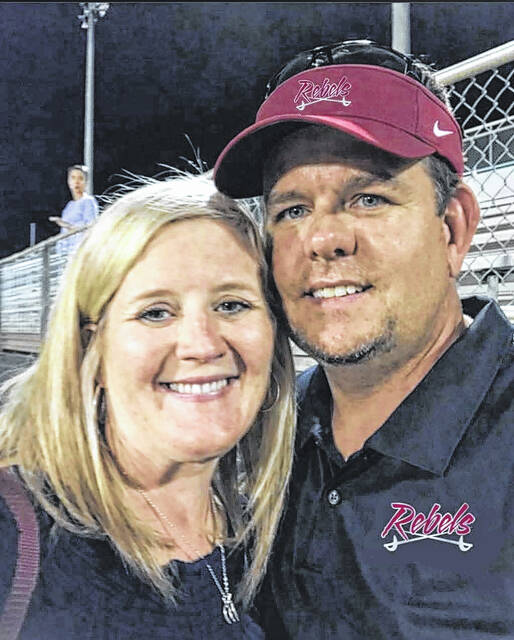Jody Haltiwanger pictured with his wife Stephanie at a Mid-Carolina football game.
                                 Courtesy of Mid-Carolina Athletics