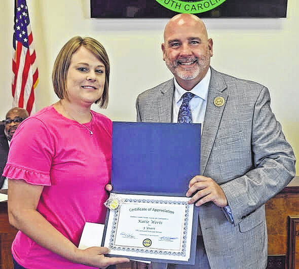County Council also recognized Katie Werts for five years of service with Building and Zoning.
Courtesy of Newberry County Government